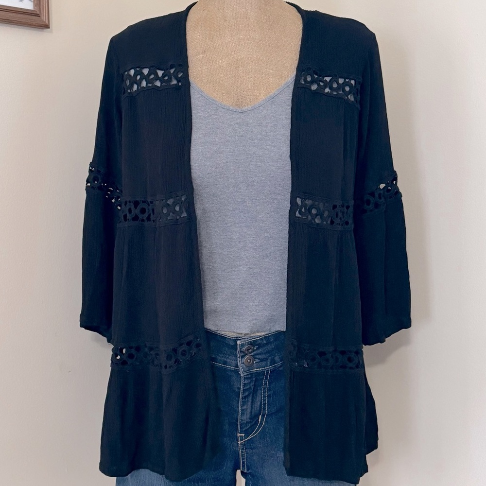 Maurice's Crochet Pattern Boho Style Black Cardigan